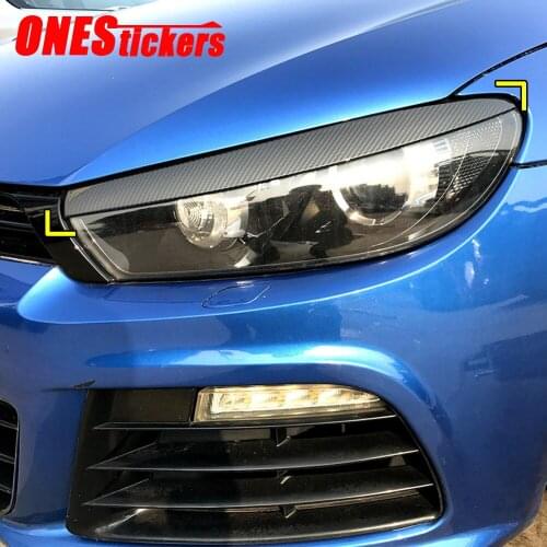 For Volkswagen VW Scirocco R GTS 2008-2017 Car Accessories Headlight Lamp Eyebrow Eyelids Trim Cover Decoration Strip Stickers