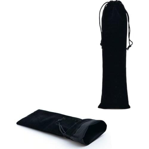 50PCs/lot 3"x8" Drawstring Jewelry Packaging Bags Black Velvet Pouches Wedding Party Favors Jewelry Gift Bag & Pouch Wholesale