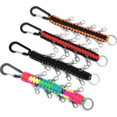 Paracord Keychain Multi-functional tools 550Ibs paracord High Strength Parachute Cord Emergency Survival Backpack Key Ring