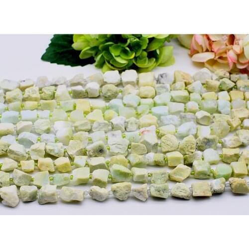 11-13x15-18mm Natural Original Chrysoprase Irregular Stone Bead For DIY necklace bracelet jewelry 15 "free delivery