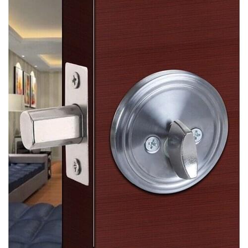 Household Invisible Door Lock Single Face Round Dumb Lock Interior Wooden Door Anti-theft Stainless Steel Lock