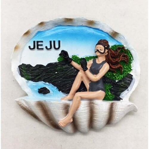 South Korea Jeju Island diving girl three-dimensional crafts magnetic stickers refrigerator