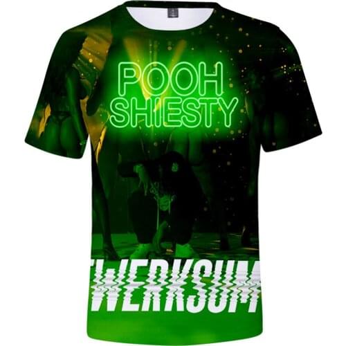 Anime Tshirt Pooh Shiesty 3D Summer Preppy Style Men/Women Street Clothes T-shirt Youthful Retro Innovation Gothic Style