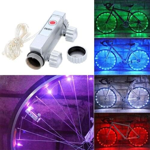 20Led Bike Wheel Light Waterproof Mountain Bike Night Riding String Light Wheel Lights bisiklet aksesuar luz bicicleta #SW