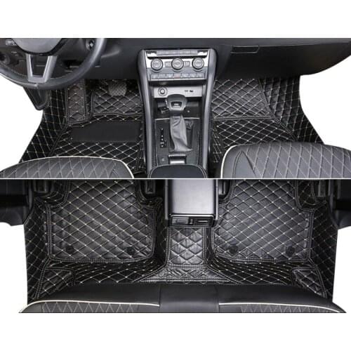 Leather car floor mats for skoda Karoq 2017 2018 2019 2020 Kamiq 2020 accessories rug carpet interior styling