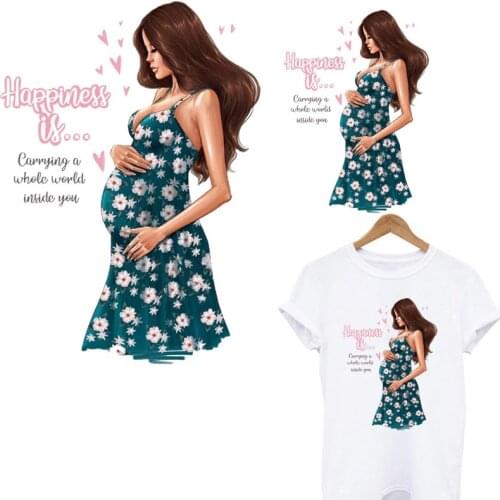 Beautiful Mon with baby Thermal Patches For Clothing DIY A-level Washable Iron On Transfers Patches Clothing Lovely Family Decor