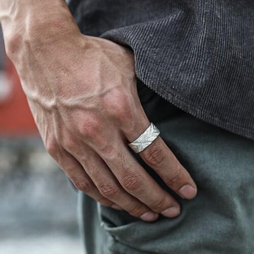 Fashion White Silver Color Geometric Cut Women Mens Rings Minimalism Wedding Band Engagement Ring Men Women Jewelry Gifts