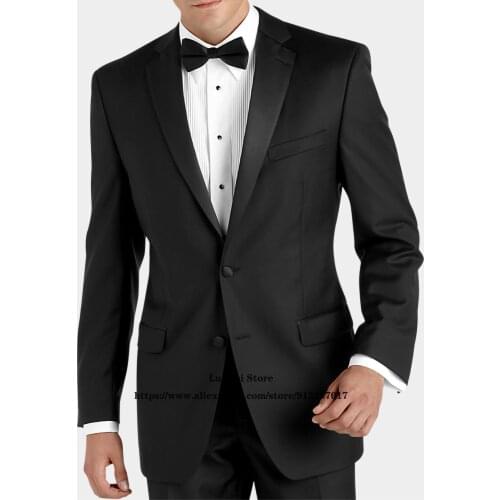 Mens Slim Suits Classic 2 Piece Sets Formal Business Blazer Vintage Male Wedding Groomsmen Tuxedo Costume Homme (Jacket+Pants)