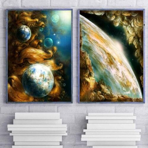 Studio Room Set Of 2 Print Wall Art Motivational Creative Imagination Planets Surface Typography Painting No Frame Pictures