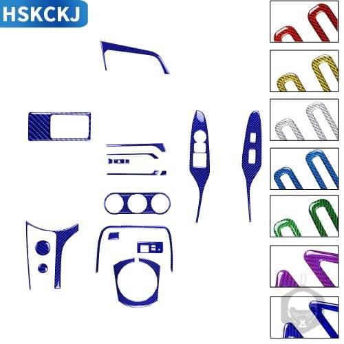 Carbon Fiber Interior Cover Stickers Center Console Multimedia Buttons Accessories For Mazda MX-5 Miata Roadster 2016+ MX5 ND