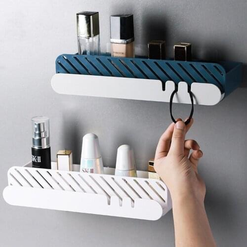Wall-Mounted Storage Rack Toilet Vanity Modern Simple Style Shower Organizer Rack Bathroom Shelves Household Storage Accessories