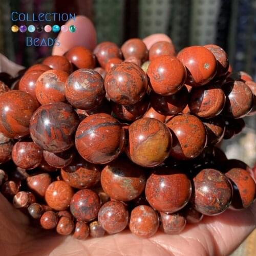 Natural Red Jaspers Loose Round Beads For Jewelry Making 4-12 mm Diy Bracelets Accessories 15" Wholesale