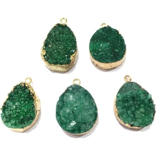 Natural Stone Quartz Water drop shape Pendants Crystal Cluster Necklace Pendant for Jewelry Making DIY Necklace Accessories