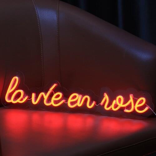 Custom Neon Sign La vie en rose Light Waterproof Flex Led Acrylic Wall Hanging Home Decoration Neon Bar Lights Neon