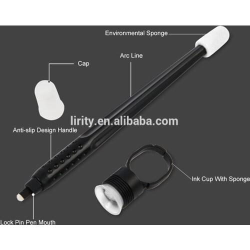 10pcs permanent makeup white disposable microblading pens hand tools with 18U pins needles embroidery blades with ring ink cup