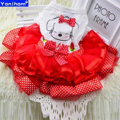 Dog Dress Summer Lovely Cute Dog Clothes for Small Dogs Wedding Dress Skirt Summer Luxury Princess Pet Clothes Fruit Design XS