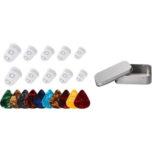 Cool Guitar Picks Assorted Pack Include with Finger Cushion Metal Case for Acoustic Guitar Bass Electric Guitar Guitar Player