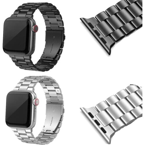 Used for Apple Watch 6th generation integrated buckle stainless steel bracelet strap series 38/42/40/44MM metal strap wristband