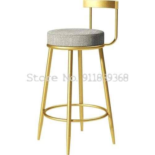 Nordic Bar Chair Family Bar Stool Modern Simple High Chair Creative Milk Tea Shop Bar Stool Back Bar Chair