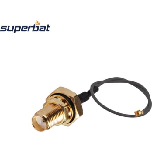 Superbat Pigtail Cable SMA Bulkhead Jack with O-ring to IPX/UFL Right Angle Jack Antenna Feeder Cable Assembly Cable 1.37 15cm