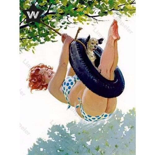 Fat Woman In Bikini Metal Sign Tin Plaque Vintage Metal Poster Tin Plate Retro Wall Stickers Metal Plate for Man Cave Club Decor