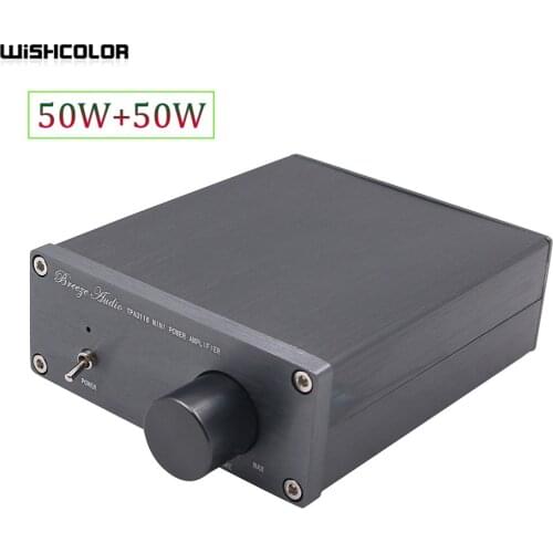 Wishcolor New 50W+50W TPA3116 HiFi Power Amplifiers Stereo Home Audio Digital Sound Amplifier With Treble Bass