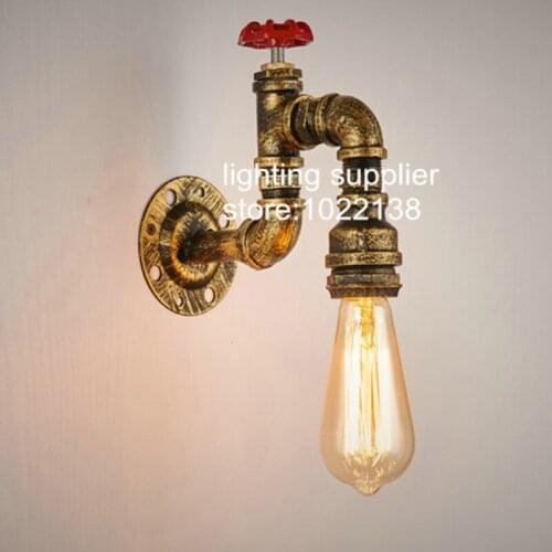 Loft Vintage Edison led wall light Personalized Bar Lighting Industrial Vintage Water Pipe wall light E27 Black/Antique Lamps