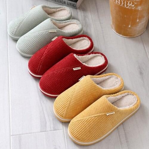 Womens Fluffy Slippers Scuff Warm Concise Plush Shoes Winter Slippers for Ladies Mans Home Bedroom Floors Slipper Plus Size 47