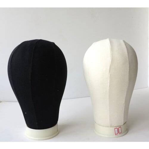 21"22"/23"/24"/25" ) 1 Piece White Poly Canvas Block Head Covered Styrofoam Canvas Cork Foam Head for Wig Making