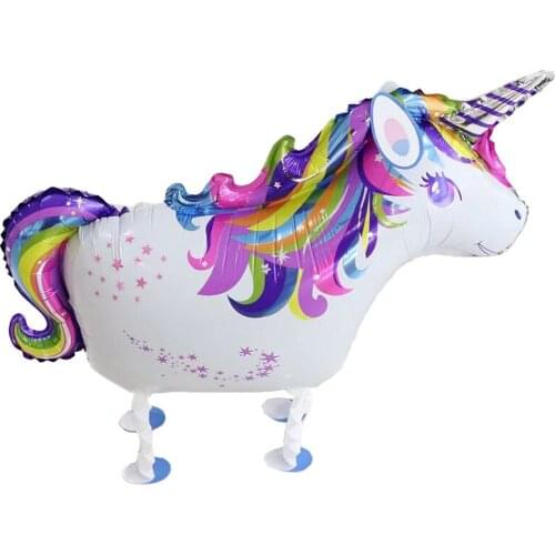 10pc Walking Unicorn Foil Balloon Happy Birthday Party Decorations Animal Helium Air Balloons Kids Toysys Globos
