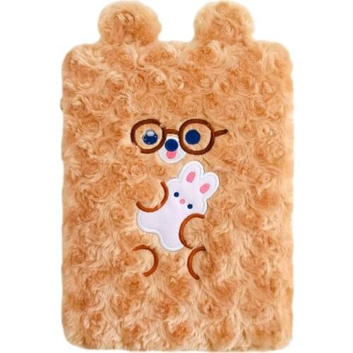 11 Inch Protective Cover Cute Cartoon Plush Tablet Protective Case Storage Bags, Large Capacity Shockproof Tablet Bag Sleeve