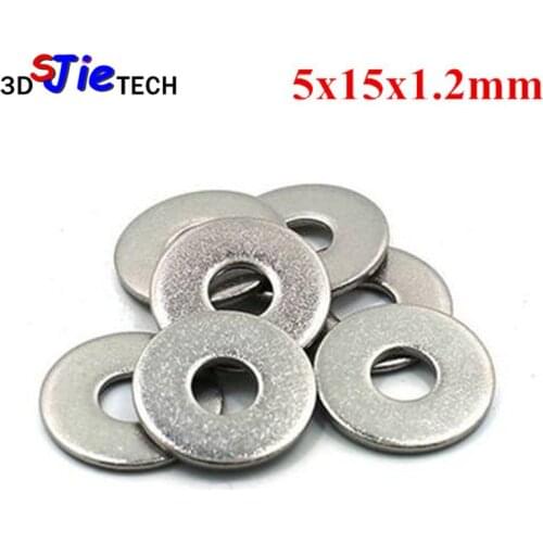 50pcs 5*15*1.2mm slot flat washer precise shims for Openbuilds V-slot aluminum profile
