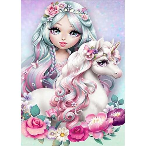 5D DIY Full Round/Square Diamond Painting Girls & Unicorns 3D Embroidery Cross Stitch Rhinestone Mosaic Home Decor Art Yy76