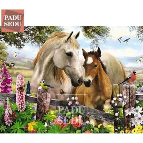 5D Diamond Painting Horse Crystal Diamond Embroidery Horses Animals Cross Stitch Kit Bead Picture Handicraft Art Decoration Home