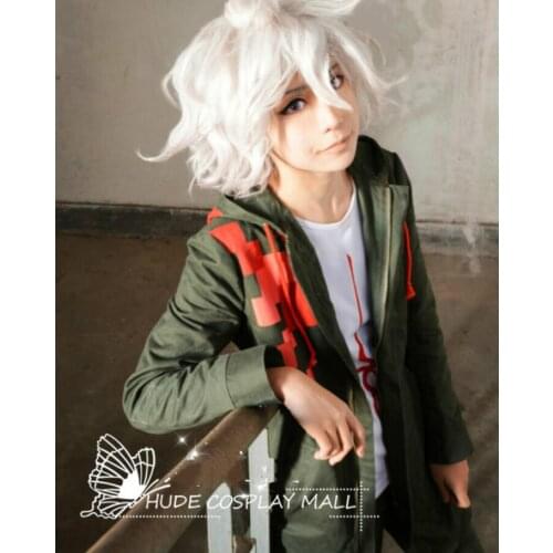 Anime Super Danganronpa 2 Cosplay Costume Nagito Komaeda Nagito Army Green Color Jacket Clothing Custom Made Gift