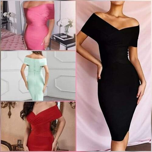 Free Shipping High Quality Seven Colors Sexy Tight V-Neck Rayon Bandage Woman Dress Spring And Autumn Fashion Christmas Dress