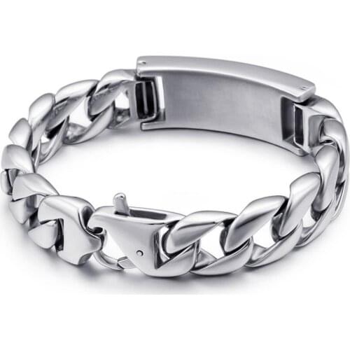 Big Fashion High Quality Stainless Steel Skull Inlaid Zircon Mens Bracelet Charm Punk Jewelry Accessories