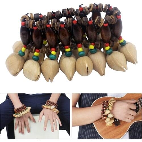 Handmade Nuts Shell Bracelet Handbell for Djembe African Drum Conga Percussion Accessories