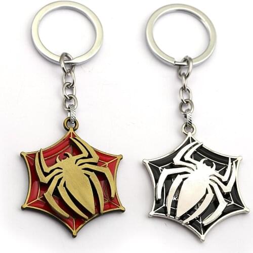 Llaveros New Spider Keychain Men Metal Movie Spider Far From Home Key Ring Car Bag Rotatable Key Chain Chaveiro Jewelry