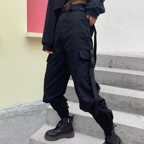 Pants Women Unisex Streetwear Hip-Hop Harajuku Womens Trousers All-match Loose 2XL High Waist All-match Womens Pant Cargo Daily