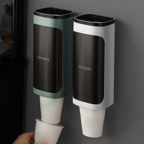 Household wall-mounted disposable cup automatic take-out device without perforation paper cup holder