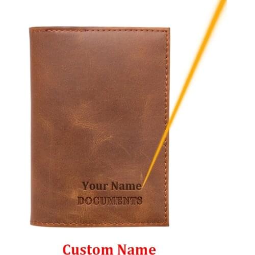 1pc Personalized Custom Driver License Russian Auto Crazy Horse Car Driving Documents Card Credit Holder Case For Men Wallet