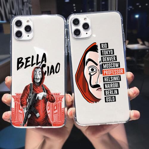 Spain TV Money Heist House Paper La Casa de papel phone case For iPhone 12 11 Pro Max XS MAX XR 7 6S 8 Plus Soft Clear TPU Case