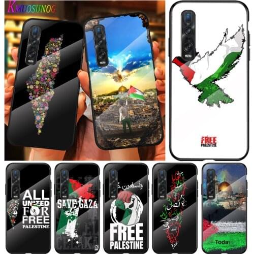 Palestine Arab For OPPO A9 2020 A52 Find X2 Lite Realme 7 7i C3 XT 6 5 Pro Tempered Glass Cover Phone Case