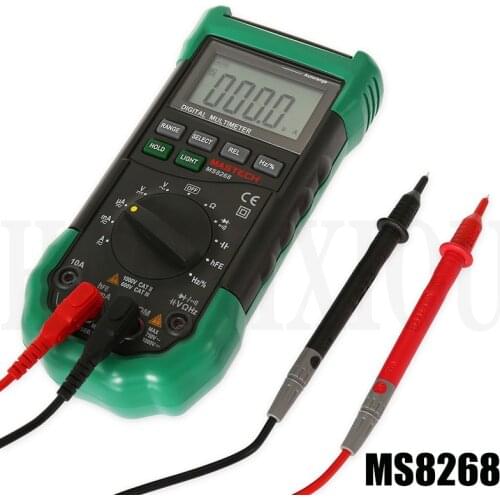MASTECH MS8268 Digital Multimeter LCD Auto Range Porotection Ac/Dc Multimeter Voltmeter Ammeter Frequency Capacitor Tester