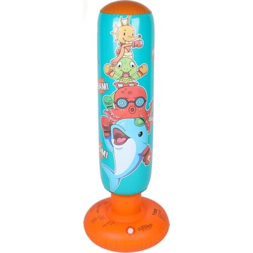 Fitness childrens inflatable vertical boxing column tumbler, inflatable sandbag venting toy thickened 1.25 meters high