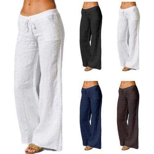 80s Aesthetic Women Loose Cotton Linen Pants Sexy Low Waist Lace-up Wide Leg Pants Casual Pockets Sweatpants Streetwear Oversize