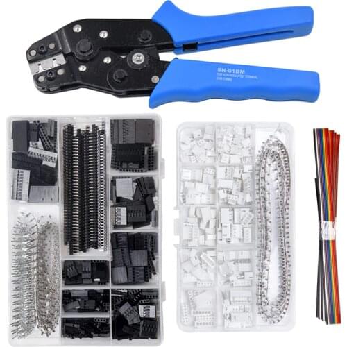 SN-01BM Crimping plier Kit CrimperTool 1550PCS 2.54mm Dupont Connectors 460pcs 2.54mm JST-XH Connectors AWG 26-20(0.1-0.5mm²)