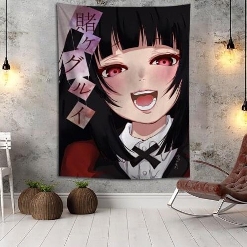Hot Sale Custom Anime Kakegurui Printed Tapestry Background Decorative Tapestry Various Sizes Wall Hanging Decor