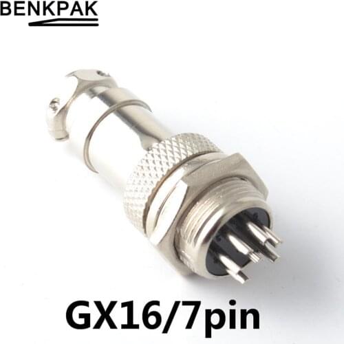 1Set GX16 7Pin 7P 16MM Male & Female Wire Panel Connector Circular Aviation Connector Socket Plug